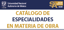 Catálogo de Especialidades en Materia de Obra