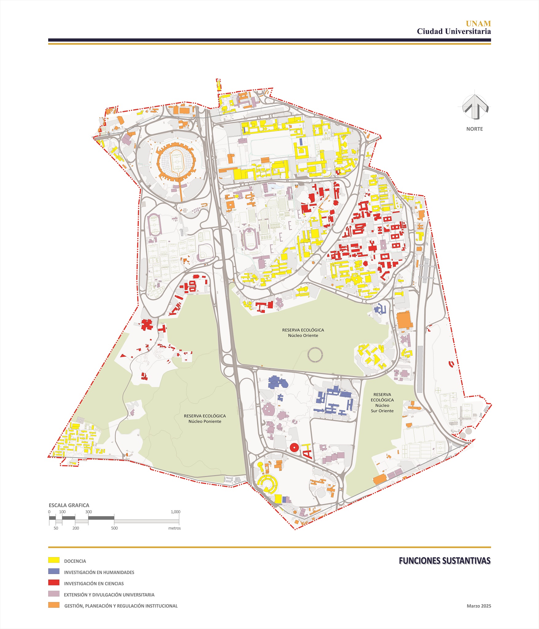 Ciudad Universitaria por función